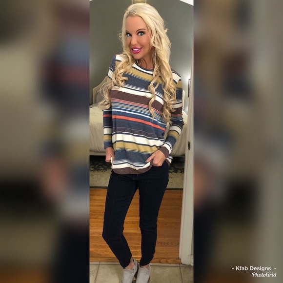 ❤️ LAST 1! Soft Slub Knit Striped Tunic! - Picture 3 of 3